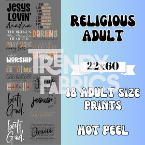 Adult Religious Pre-Made Gang Sheet Trendy Fabrics