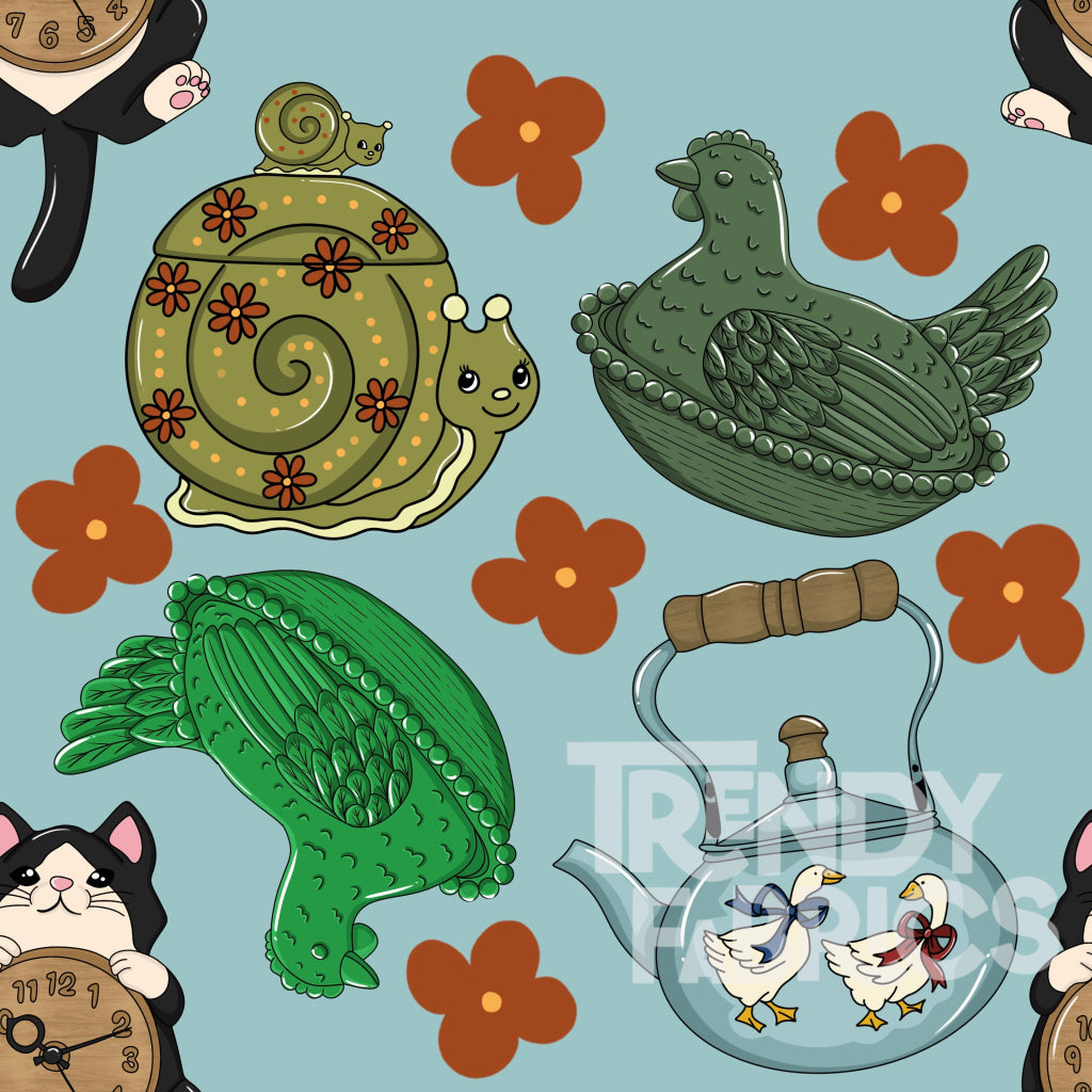 Blue Chicken Fabric - BRO-108 | Trendy Fabrics