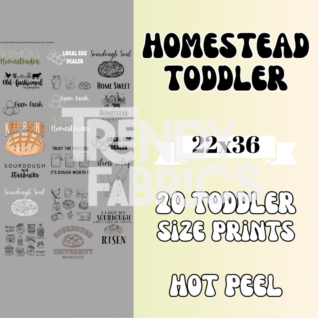 Toddler Homestead Pre-Made Gang Sheet Trendy Fabrics