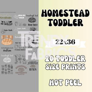 Toddler Homestead Pre-Made Gang Sheet Trendy Fabrics