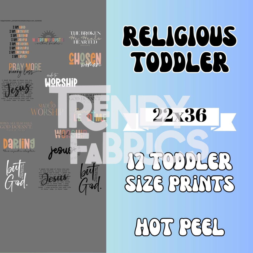 Toddler Religious Pre-Made Gang Sheet Trendy Fabrics